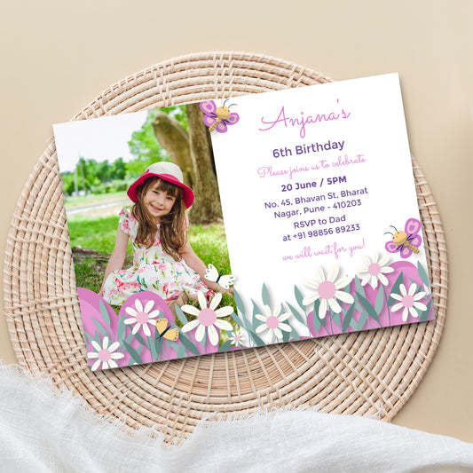 Flowers Party Photo Invitation CB210