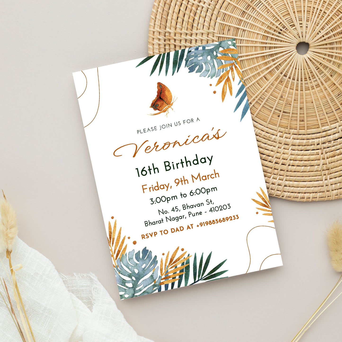 Leaf Birthday Invitation CB203