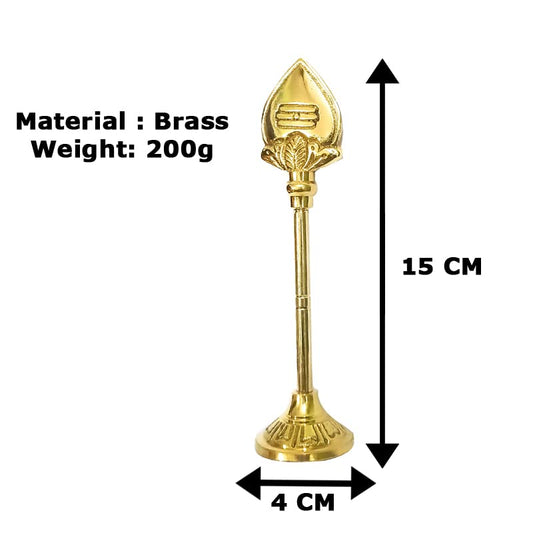 Brass Traditional Lord Murugan Stand Vel | Murugan Vel | Om Vel 6 Inches