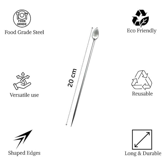 Coolboss Alchemist's Stainless Steel Micro Spoon & Paniyarakkal Turner Stick (20cm)