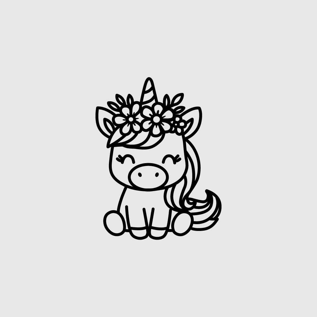 Floral Unicorn SVG PNG Digital Download