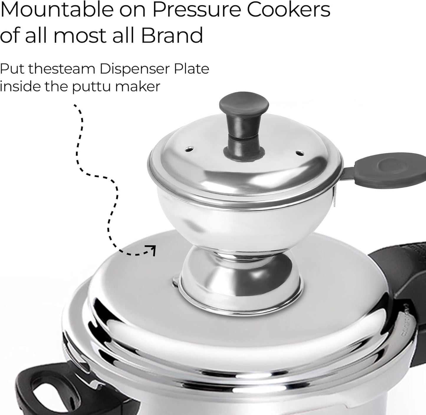 Chiratta Puttu Kutti with handle for Pressure Cooker