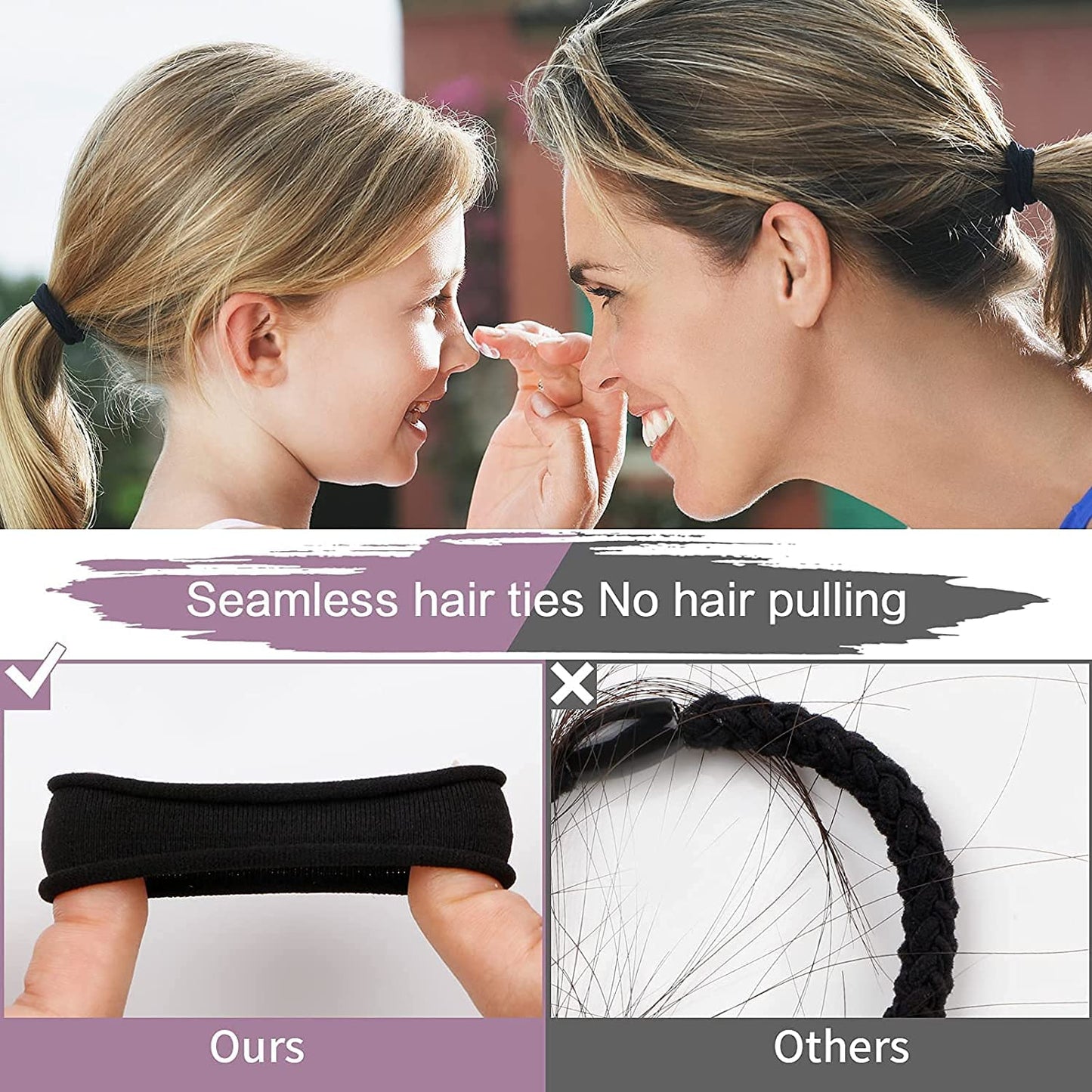 Cool Boss 50 PCS Black Hair Ties,High Elastic Hair Rubber Bands