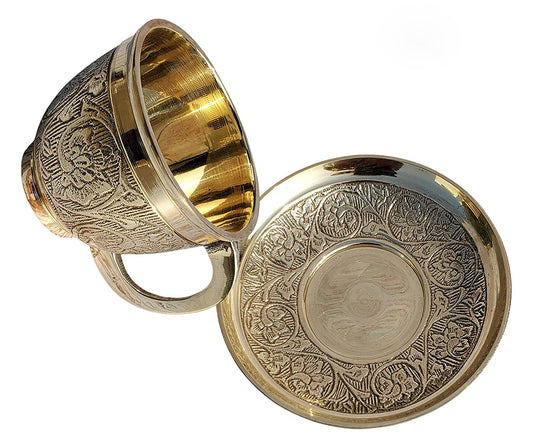 Tea Cup And saucer Brass 2 inches