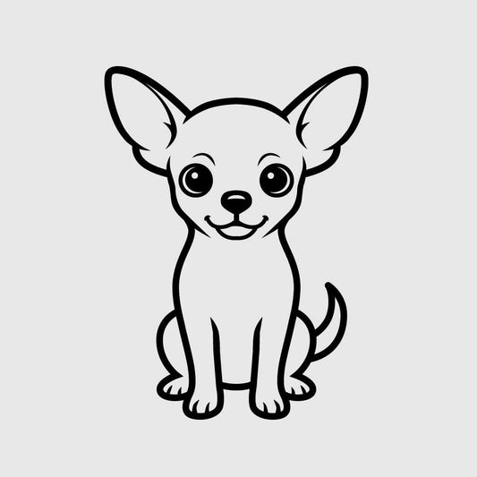 Chihuahua Dog Vector Graphic - Simple Pet Line Art SVG