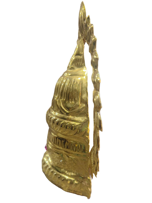 Cool boss Crown for Hindu Red Stone Gold Plated Half HT 17.5cm height