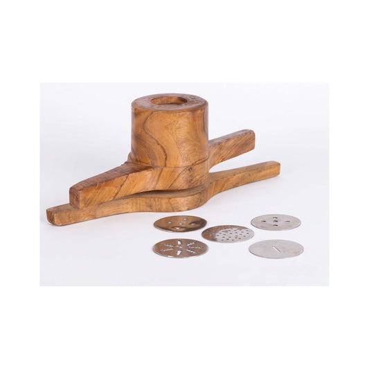 Authentic Wooden Kitchen Press (Sev & Murukku Maker) with 4 Disks