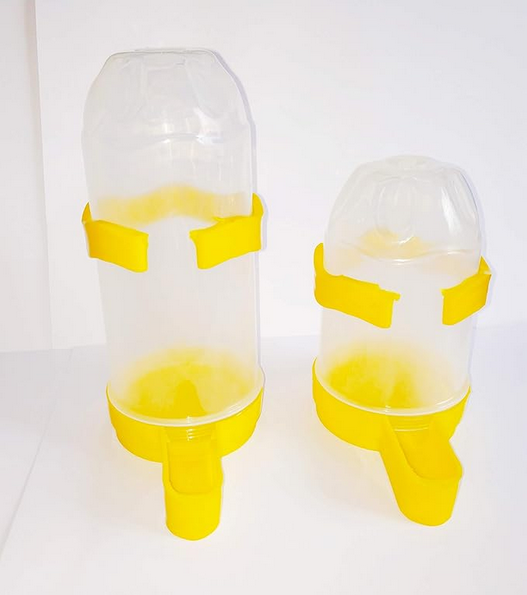 Tread Lock Type Bird's Water Feeder 300 ML and Food Feeder 500 ML (Multi-Color)