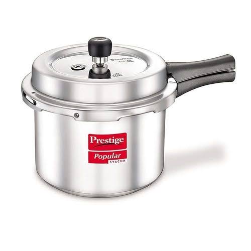 Aluminium Precision Weight Valve Outer Lid Pressure Cooker, 5 L (Silver, 5 liters)