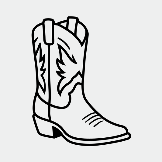 Cowboy Boot SVG | Western Line Art Clipart (Digital Download)