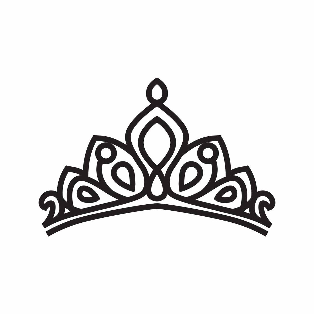 Minimalist Tiara Line Art Illustration