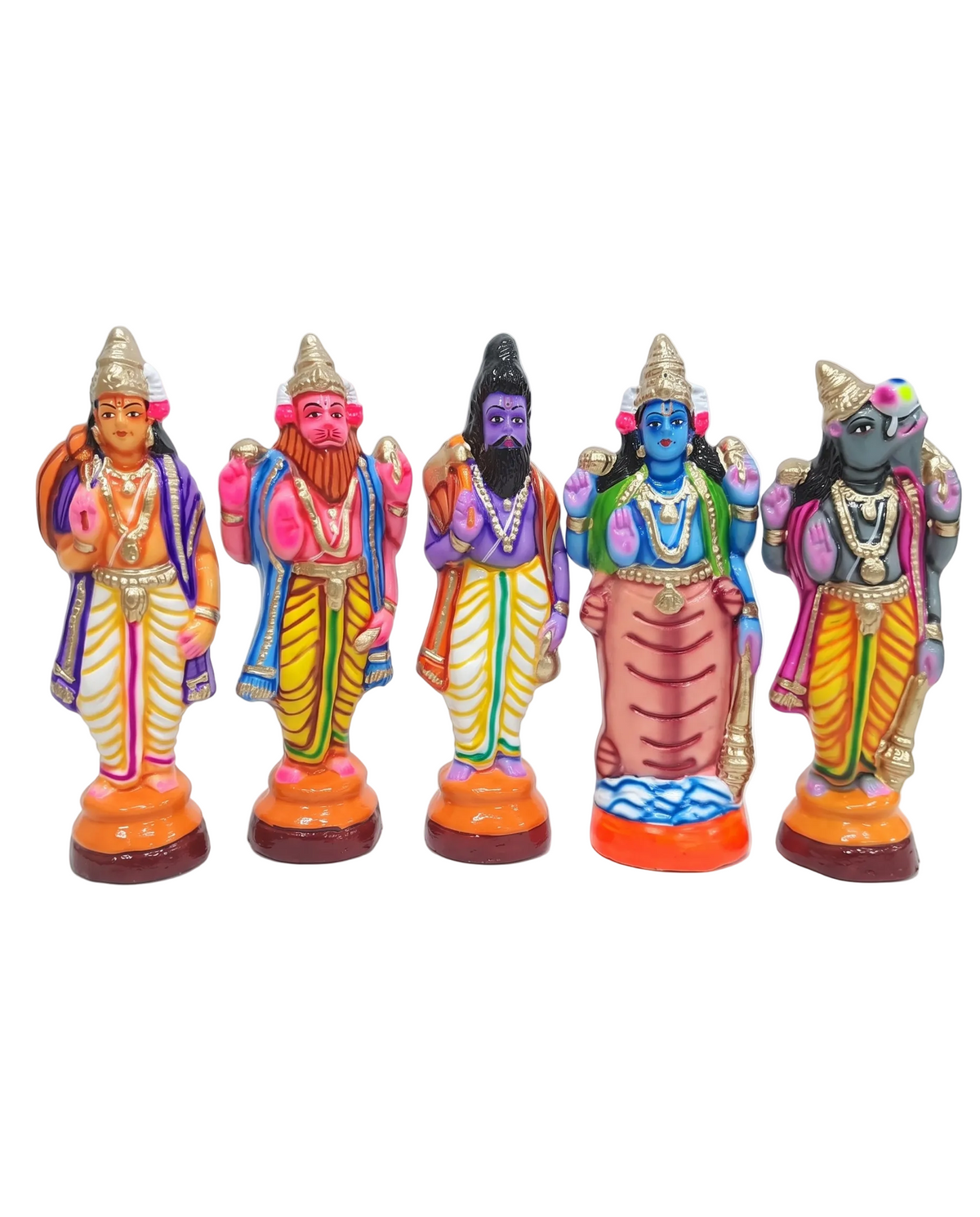 Dasavatharam 9-Inch Paper Mache Set (10-Piece Golu Dolls)