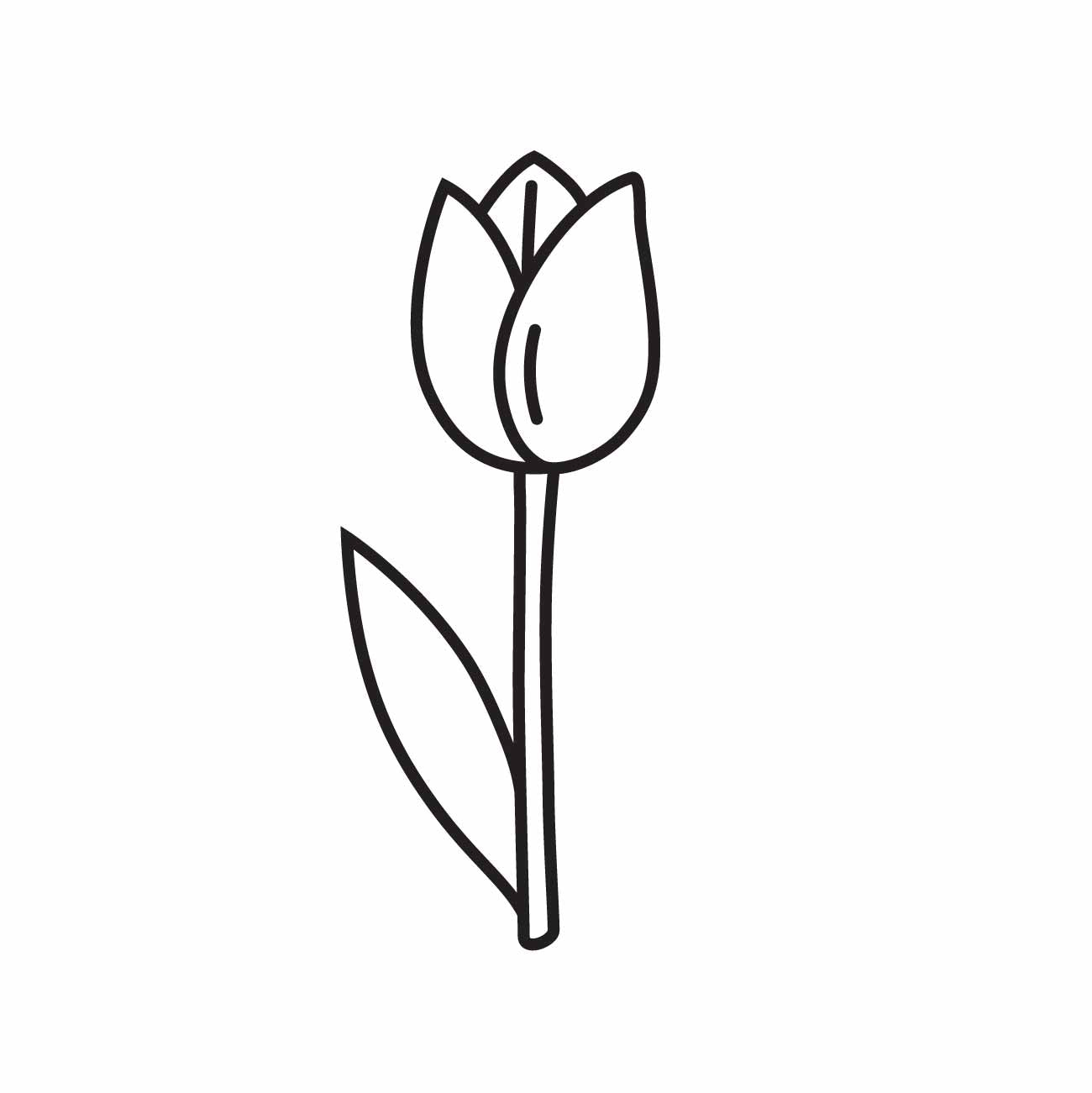 Tulip Silhouette SVG PNG Digital Download