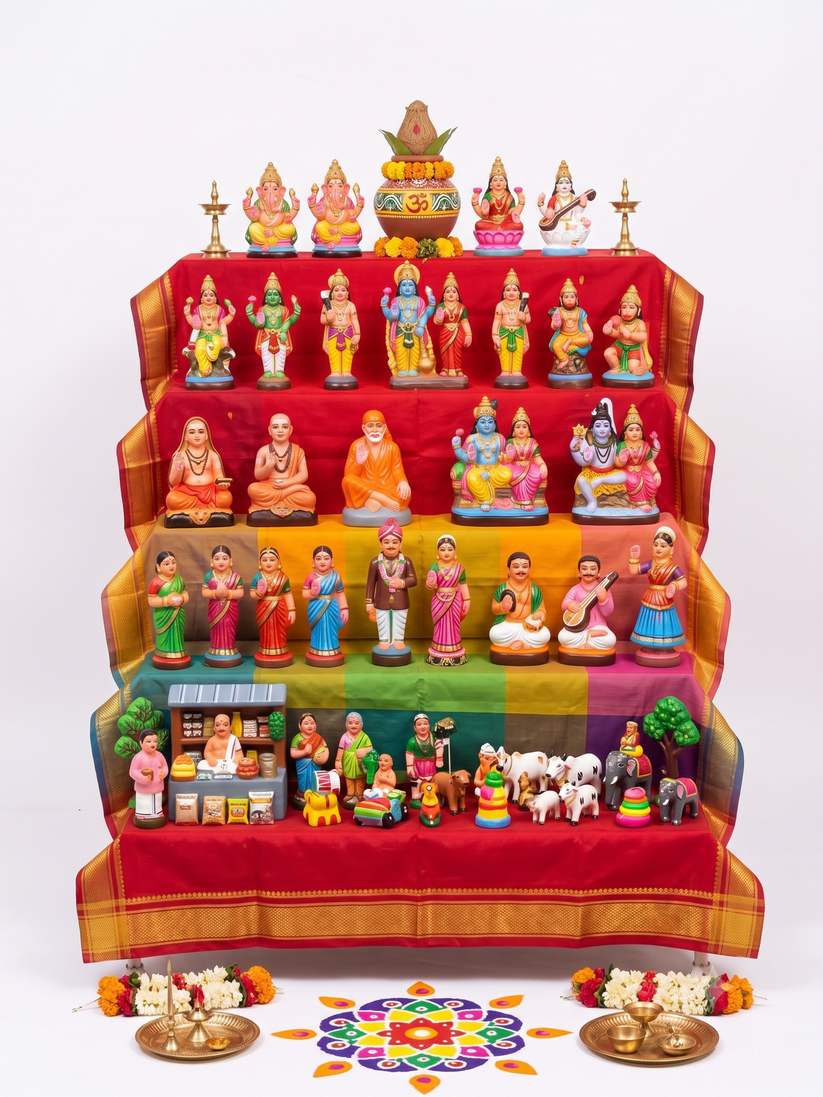 5 Step Heavy Duty Metal Navarathri Golu Padi