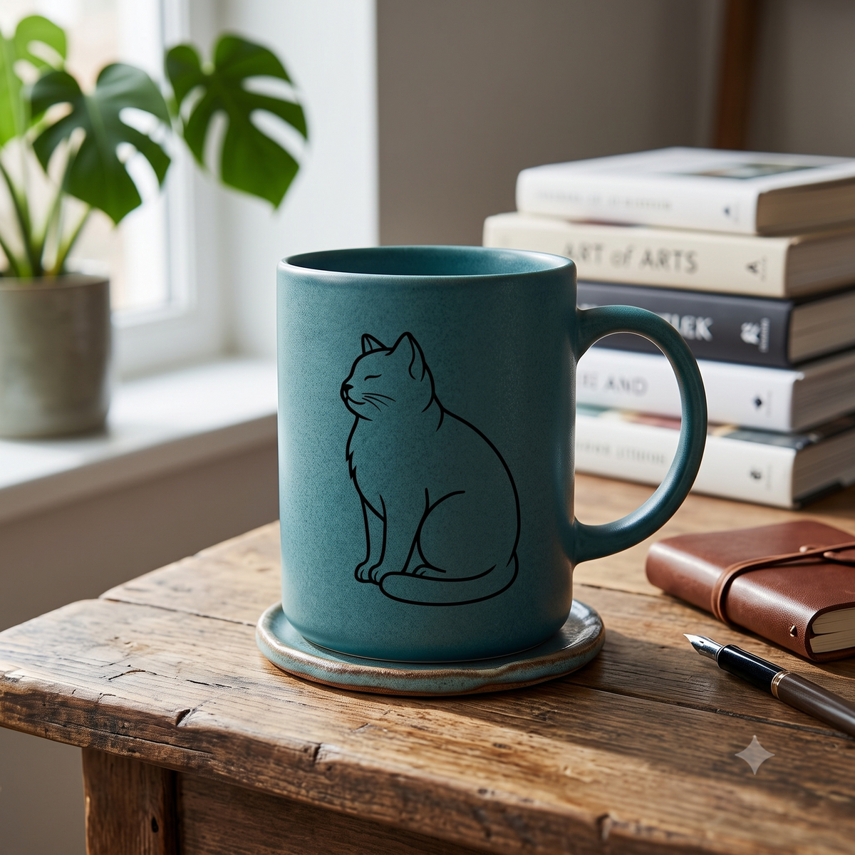 Minimalist Sitting Cat Line Art Vector Illustration | Pet Outline SVG PNG EPS Download