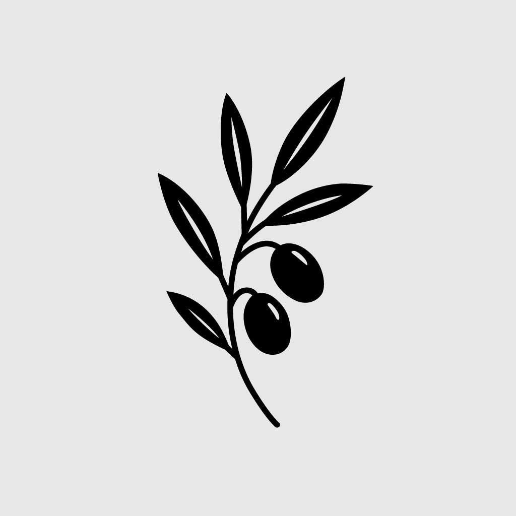 Minimalist Olive Branch SVG | Botanical Line Art Clipart | Floral Leaf Silhouette Design