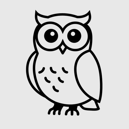 Cute Owl Line Art Vector | Minimalist Owl SVG PNG | Outline Owl Clipart | Printable Owl Design