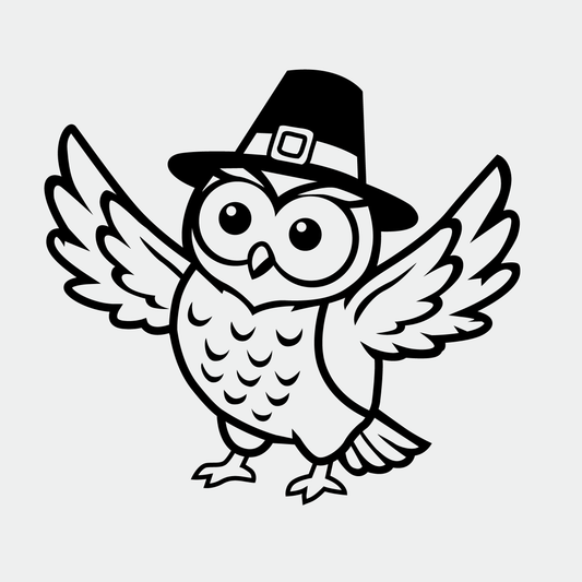 Cute Pilgrim Owl SVG | Thanksgiving Clipart