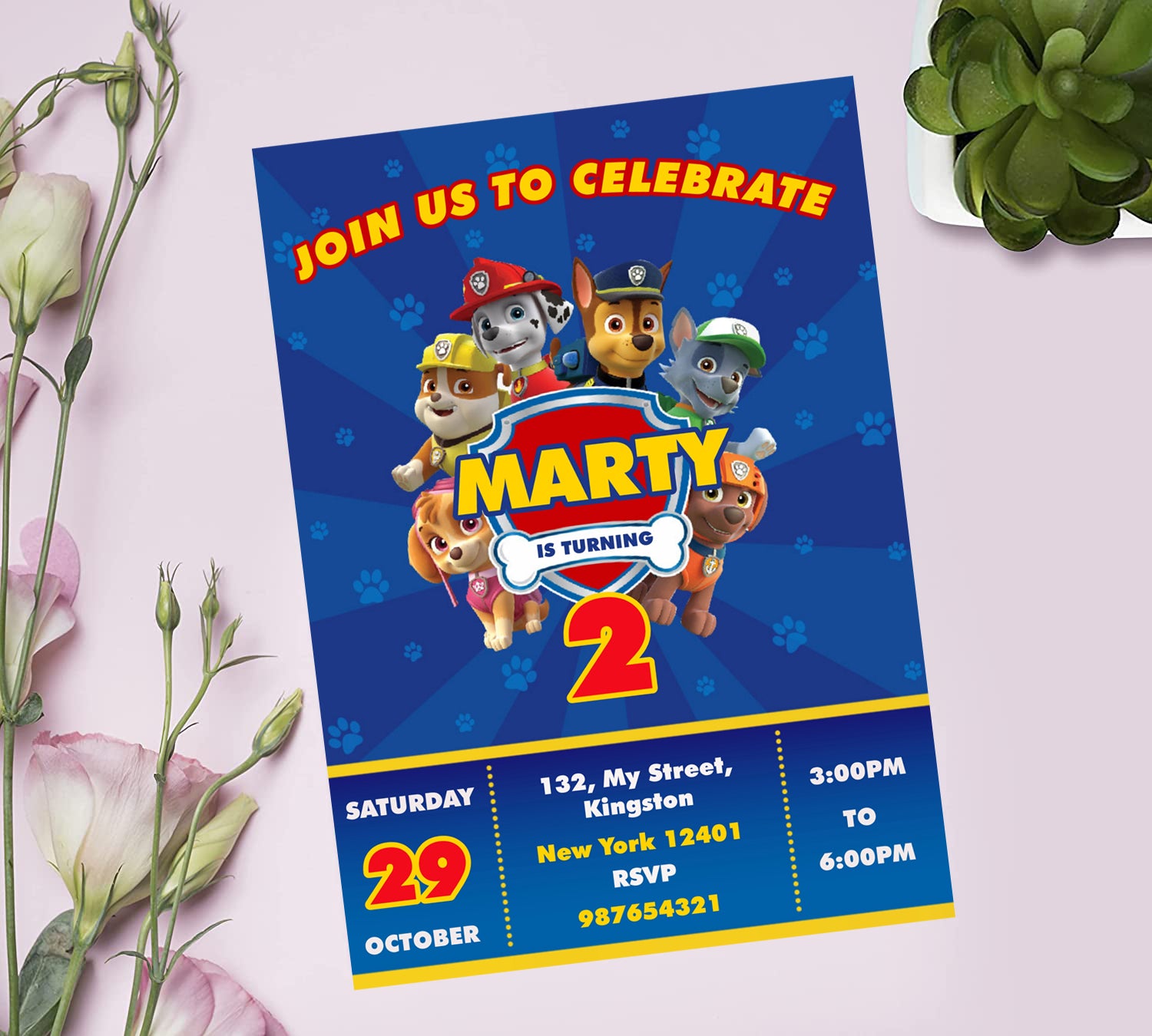 Paw Patrol Birthday Invitation CB0110 COOL BOSS