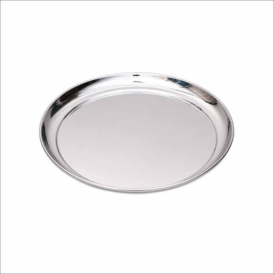 12″ Round Stainless Steel Thattu | Multipurpose Thali Plate