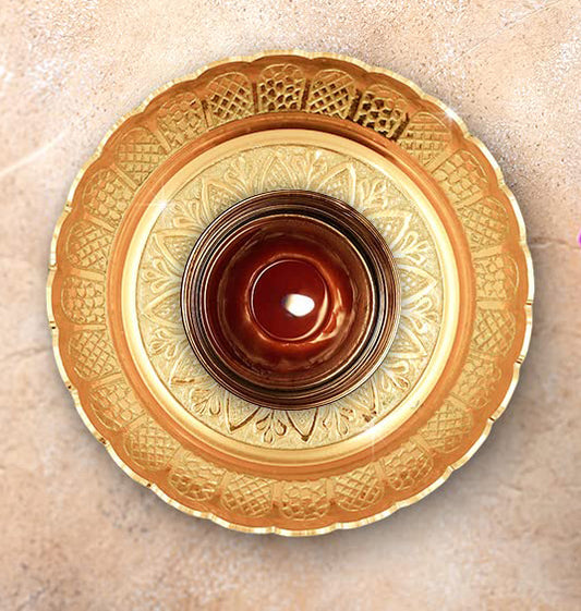 Prasadham Plate Brass 6 inches