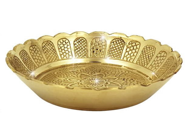 Prasadham Plate Brass 6 inches
