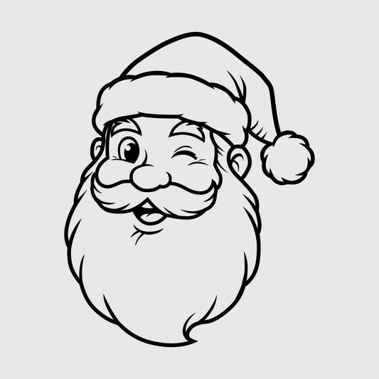 Santa Face SVG PNG: Cute Whimsical Christmas Design for Holiday Crafts