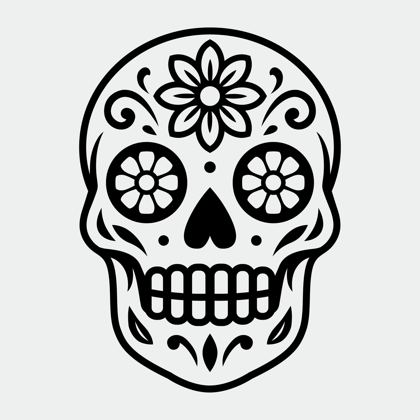 Sugar Skull SVG | Day of the Dead Vector | Floral Skull Clipart for Cricut