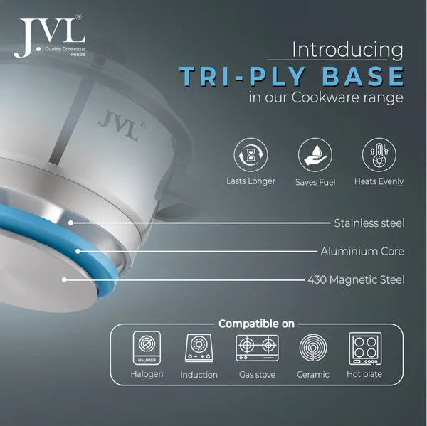 JVL Premium Stainless Steel Multi Steamer Set