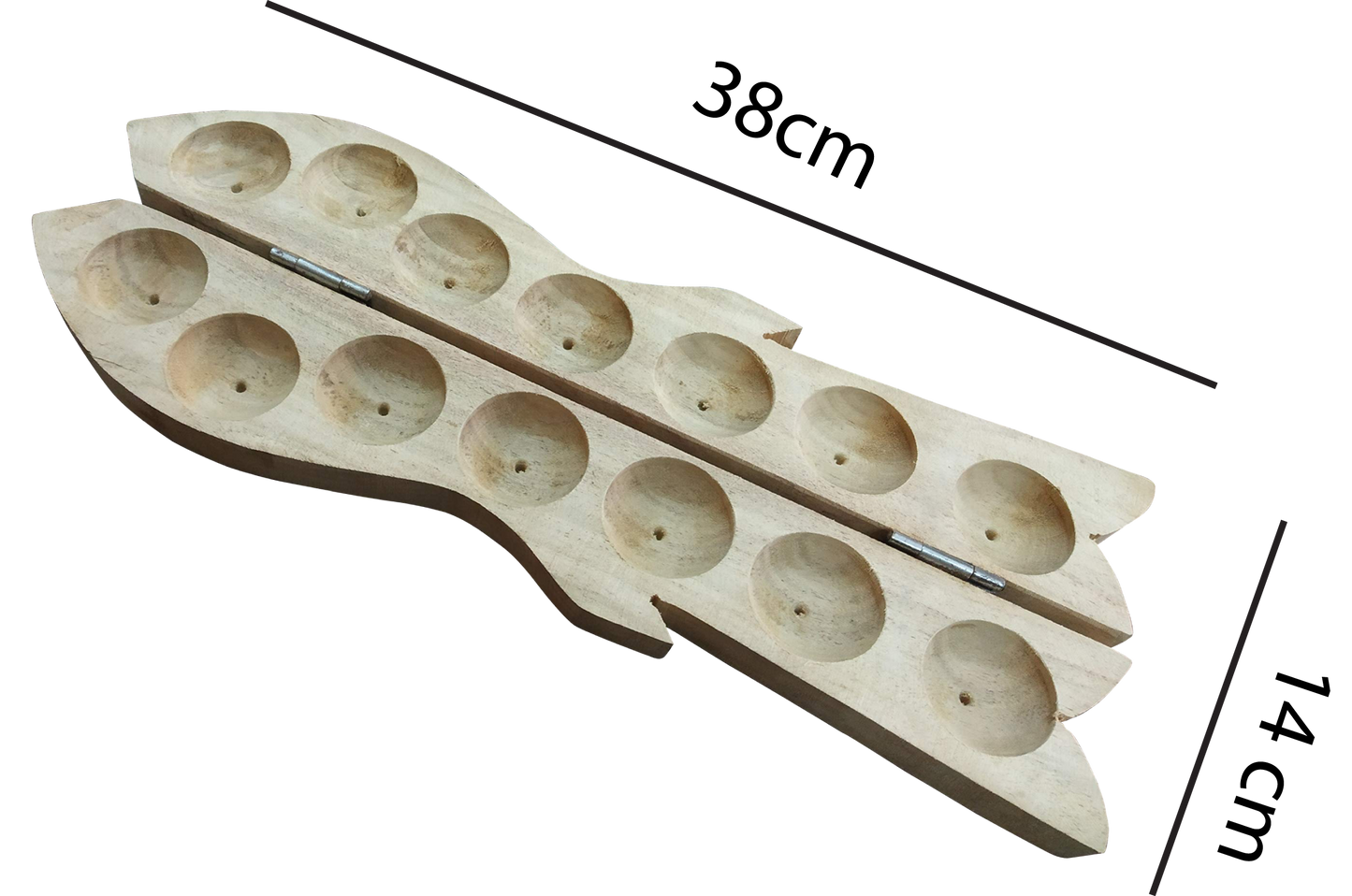 Fish Design Pallankuzhi wooden 15 inches