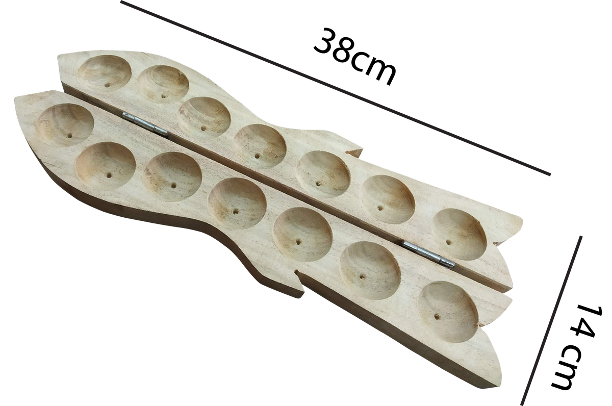 Fish Design Pallankuzhi wooden 15 inches