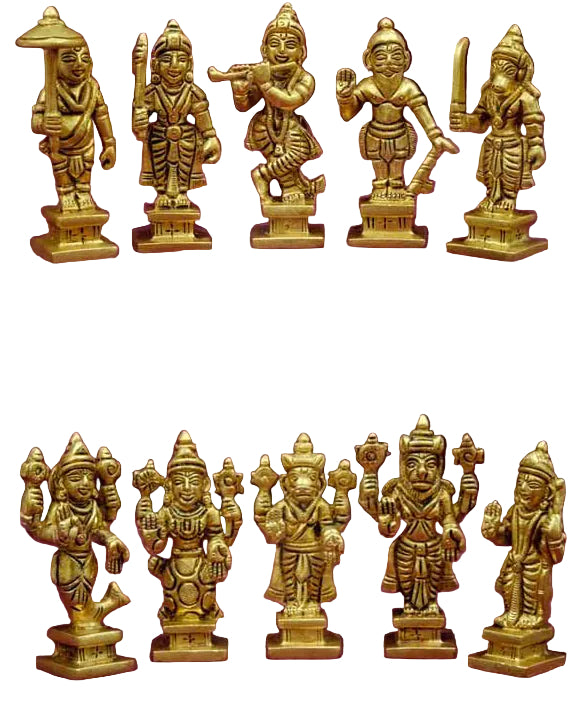 Vishnu Dashavadhara Statue Brass 9 cm