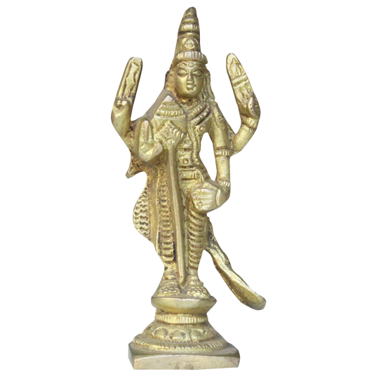 Lord Murugan Statue Brass 4 inches