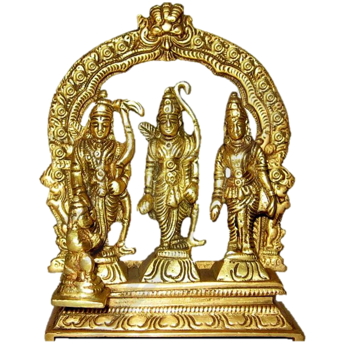 Rama Seetha Lakshmana And Hanuman Statue Brass 4 Inches