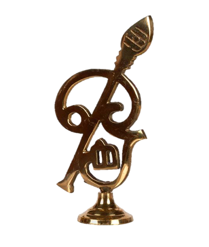 Karthikeya Vel with Om Stand Brass 6.2 inches