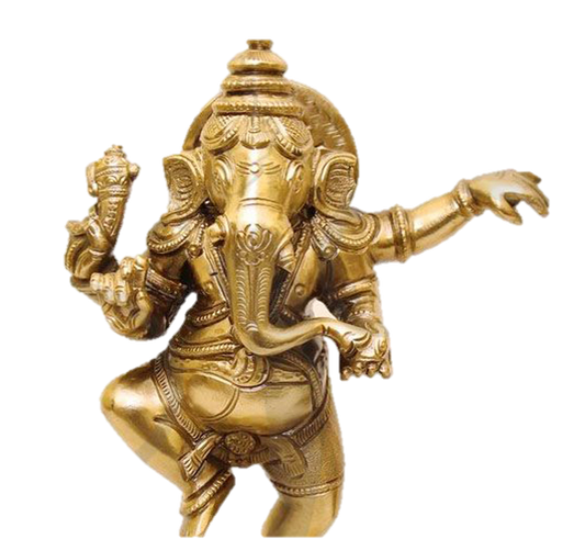 Nritya Ganapathi Statue Brass 7.2 inches