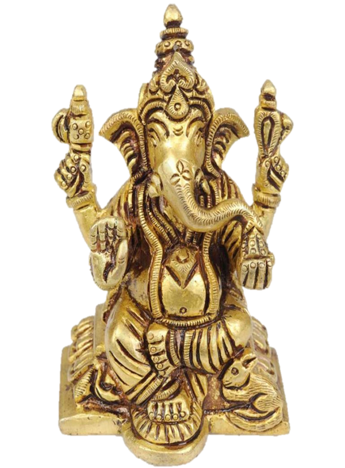 Lord Ganesh Statue Brass 2.8 inches