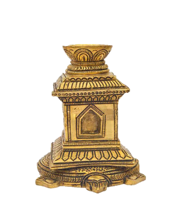 Tortoise Dulasi Madam Diya Brass 4 Inches
