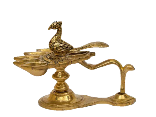 Peacock standing Brass Diya 5 Inches