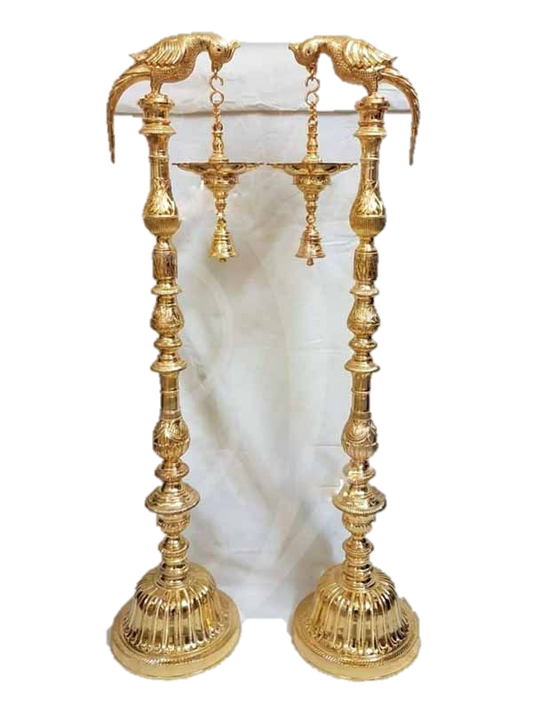 Hanging Parrot Diya Brass 3 Feet