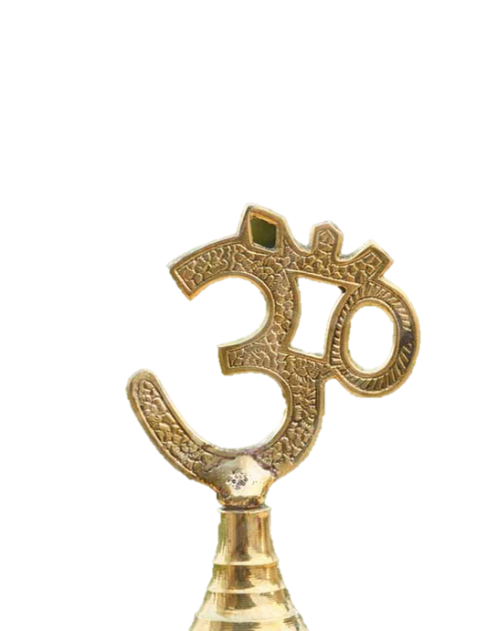 Om Symbol Standing Thoondamani Vilakku Brass 9.5 Inches
