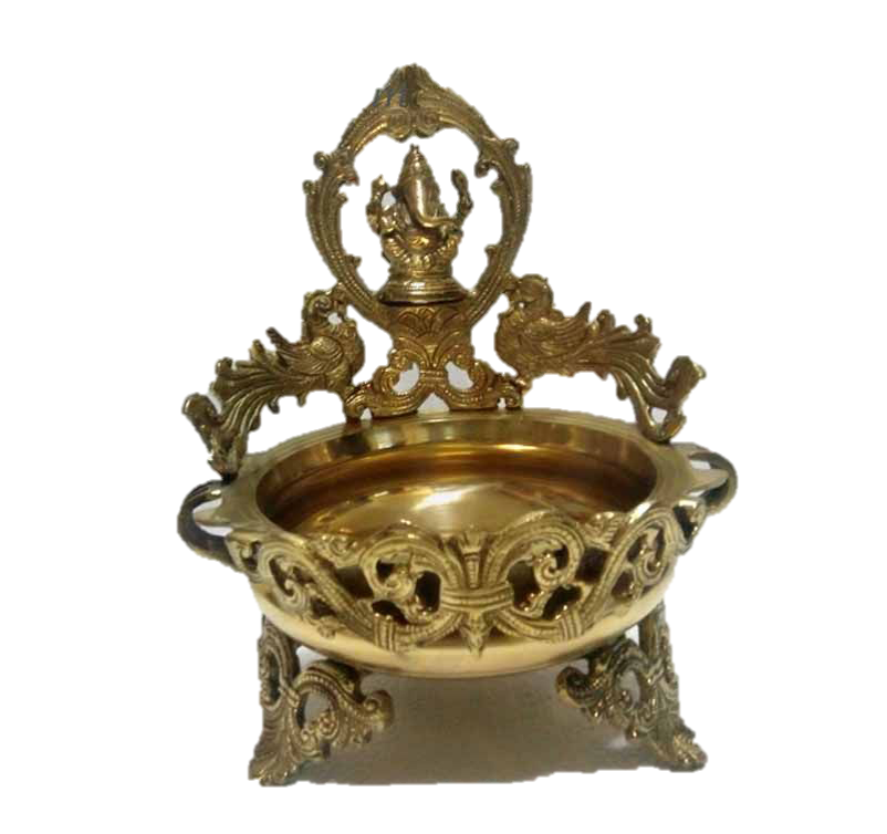 Ganesha Brass Uruli 10 Inches