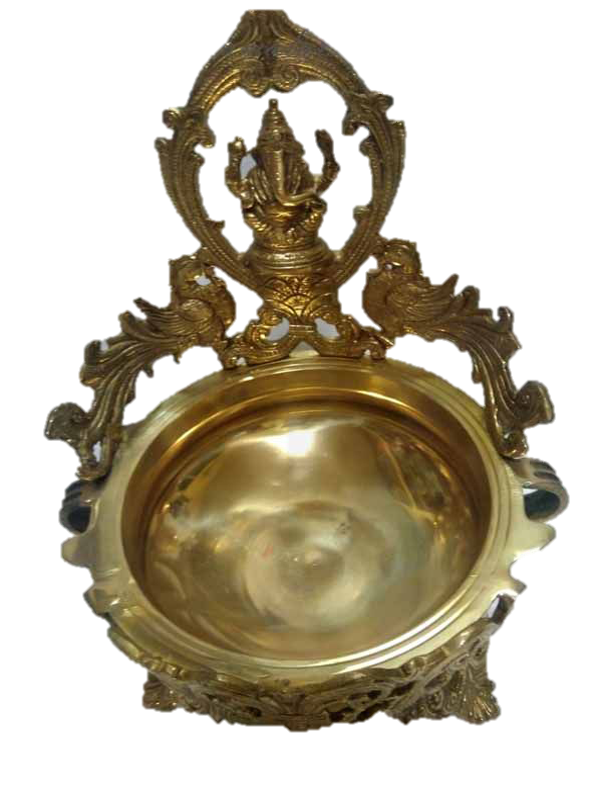 Ganesha Brass Uruli 10 Inches