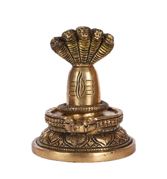 Shiva Lingham Statue Brass 4.5 Inches