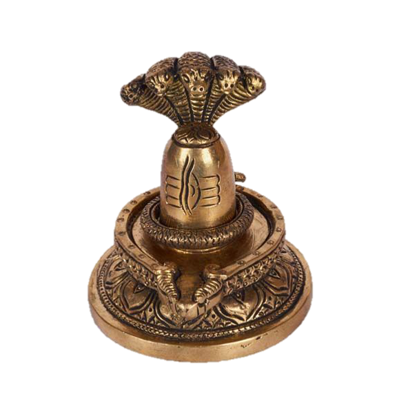 Shiva Lingham Statue Brass 4.5 Inches
