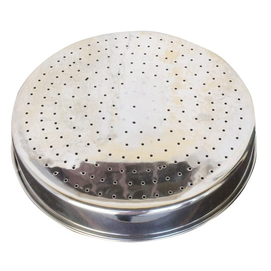 Stainless Steel Sieve, Round Chalni Thali with Big Holes