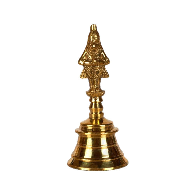 Brass Pooja Bell With Lord Hanuman 5.5"