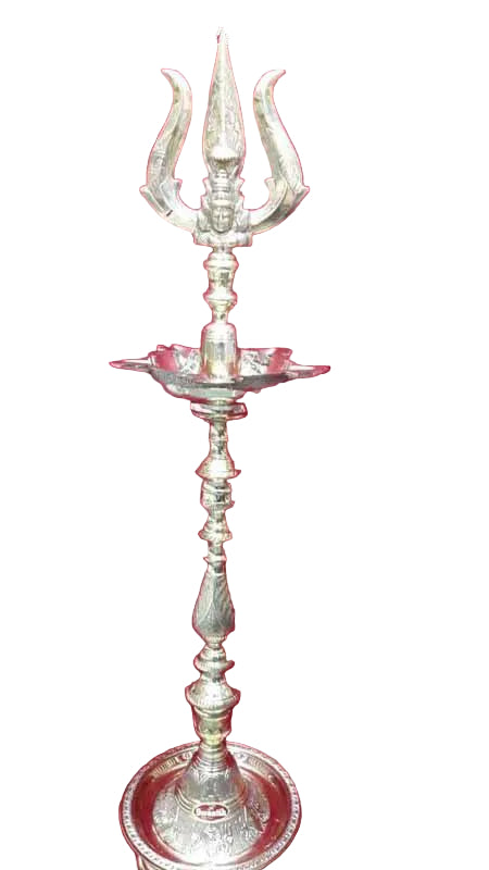 Thrisulam Head Brass Diya