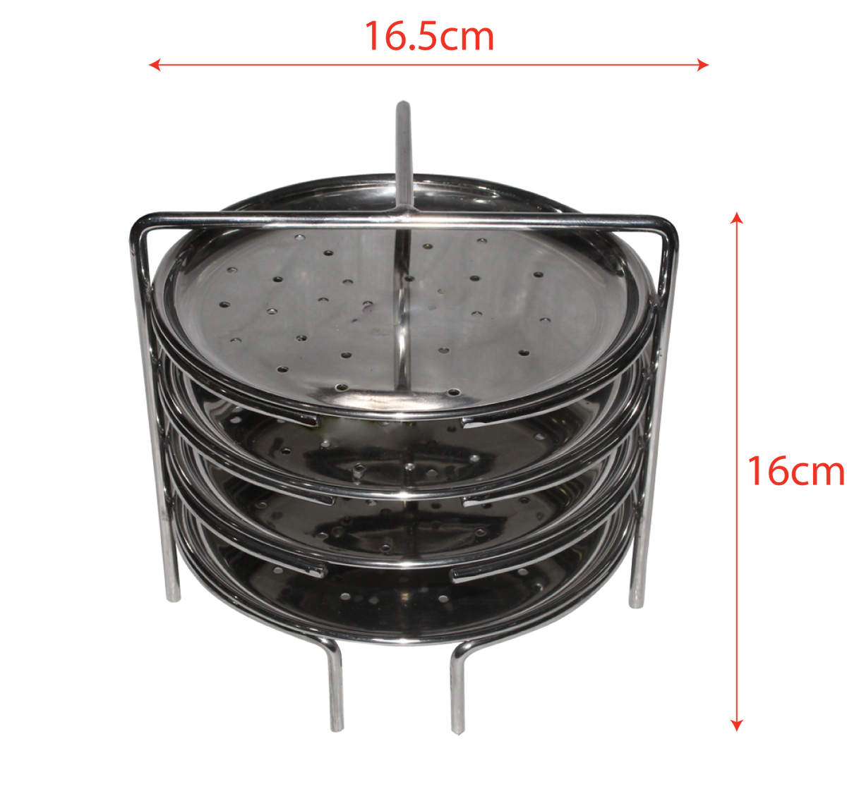 Idiyappam Plate, Stainless Steel, 4 Plates with Stand