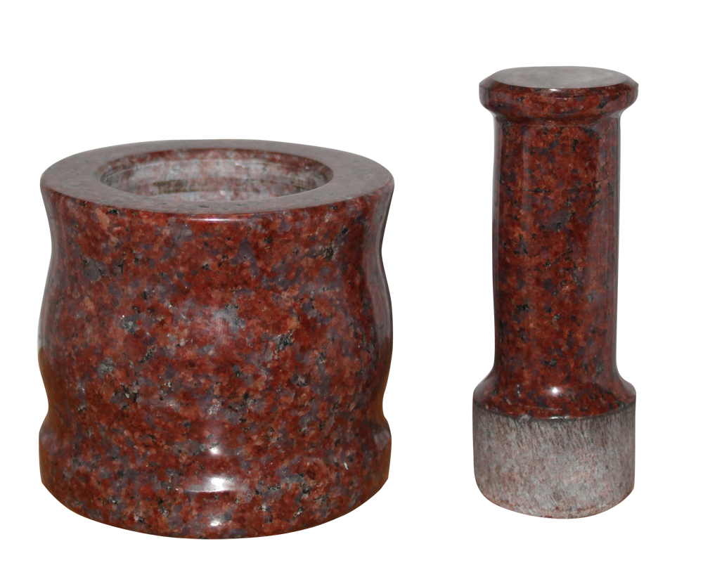 Granite Red Mortar And Pestle 4 inches